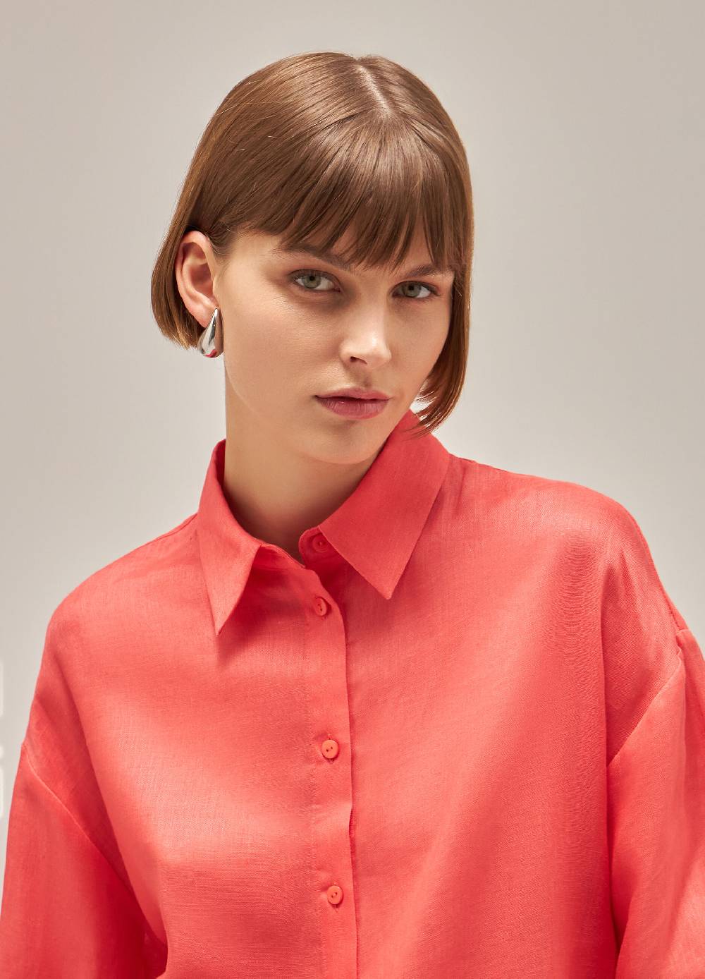 LES COPAINSCamicia A Maniche Lunghe In Lino