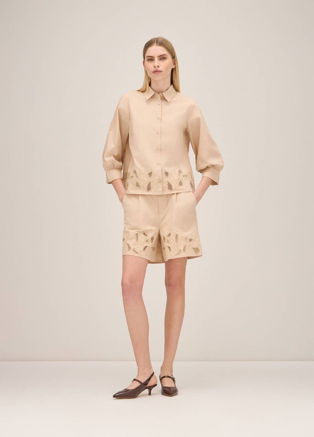 LES COPAINSCamicia in cotone con motivo floreale