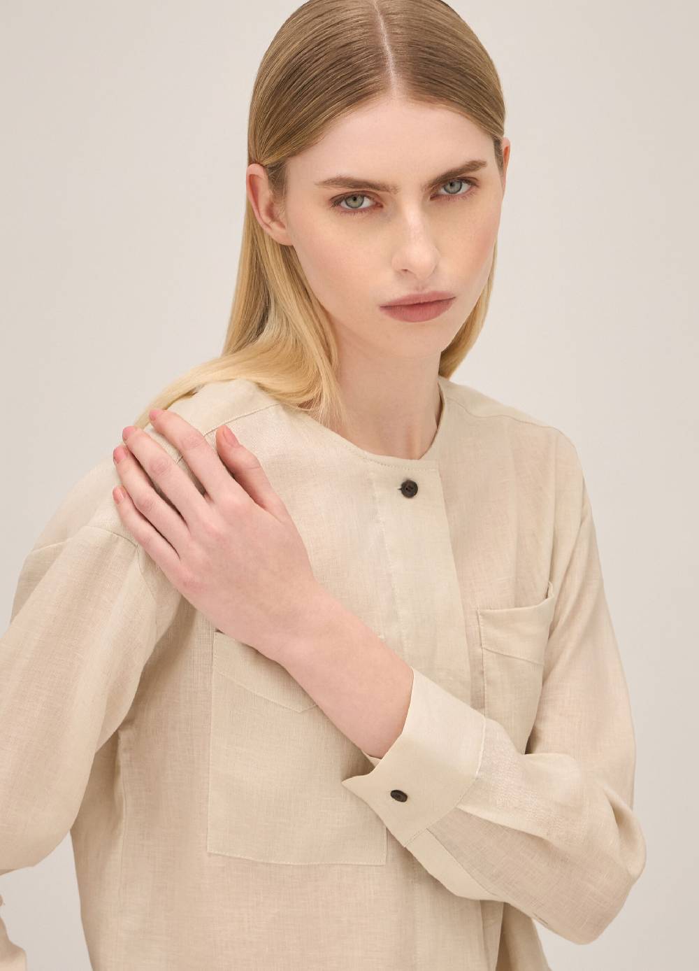 LES COPAINSCamicia In Lino Con Taschini