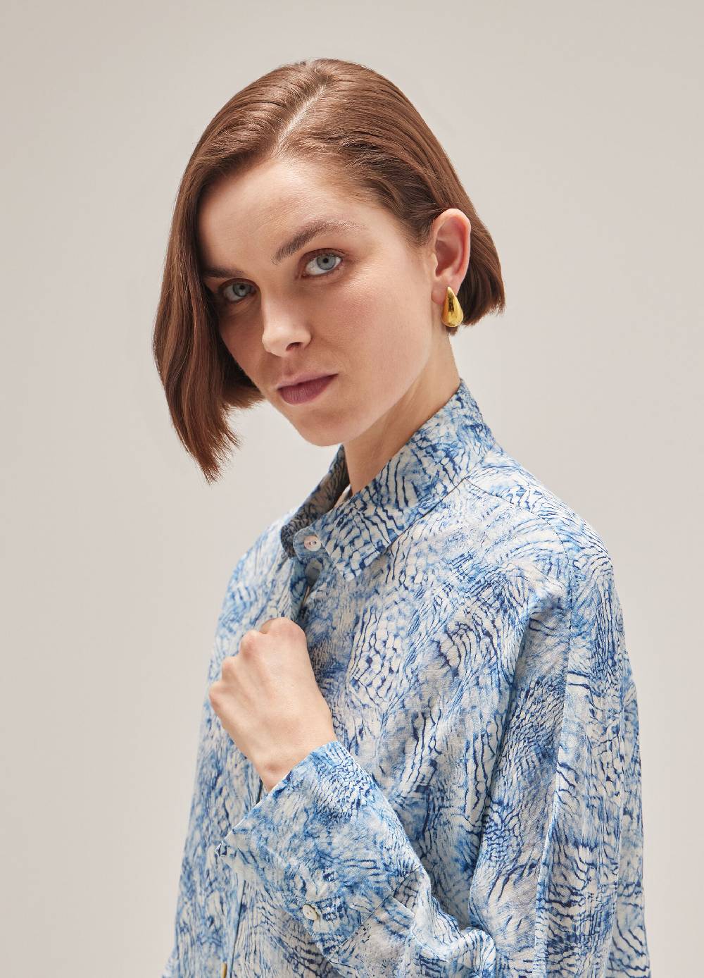 LES COPAINSCamicia Optical In Ramié