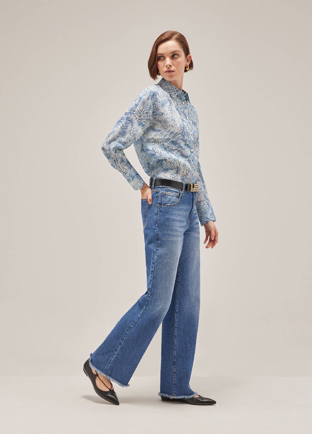 LES COPAINSCamicia optical in ramié