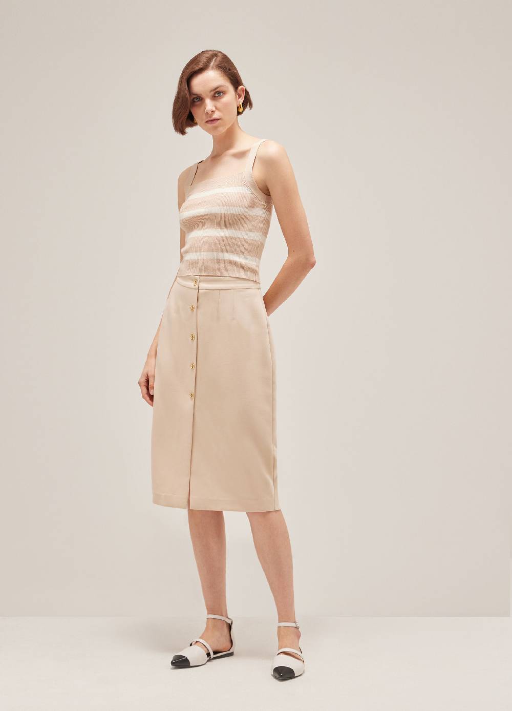 LES COPAINSCanotta a righe in cotone e seta