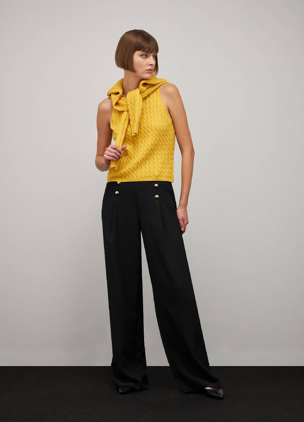 LES COPAINSCanotta a trecce in cotone e seta