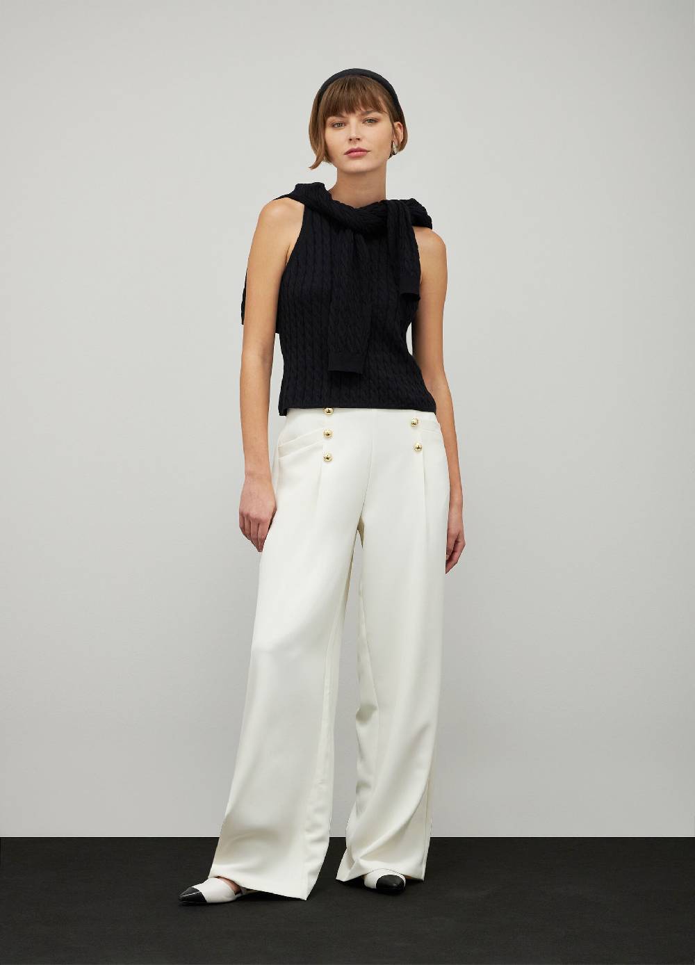 LES COPAINSCanotta a trecce in cotone e seta