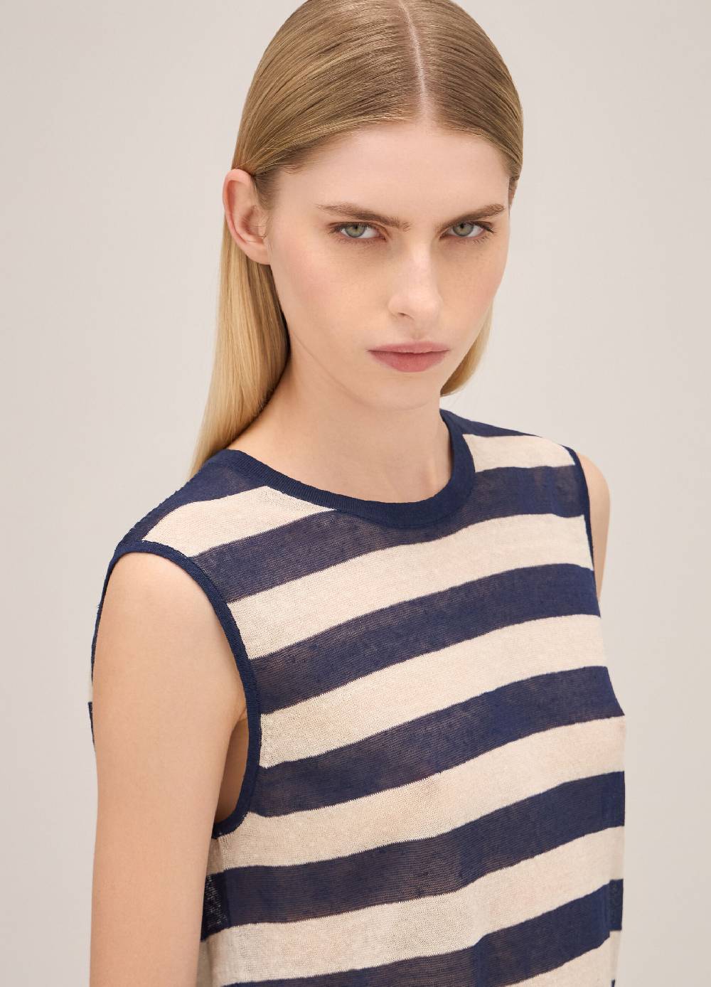 LES COPAINSCanotta Tricot In Misto Lino