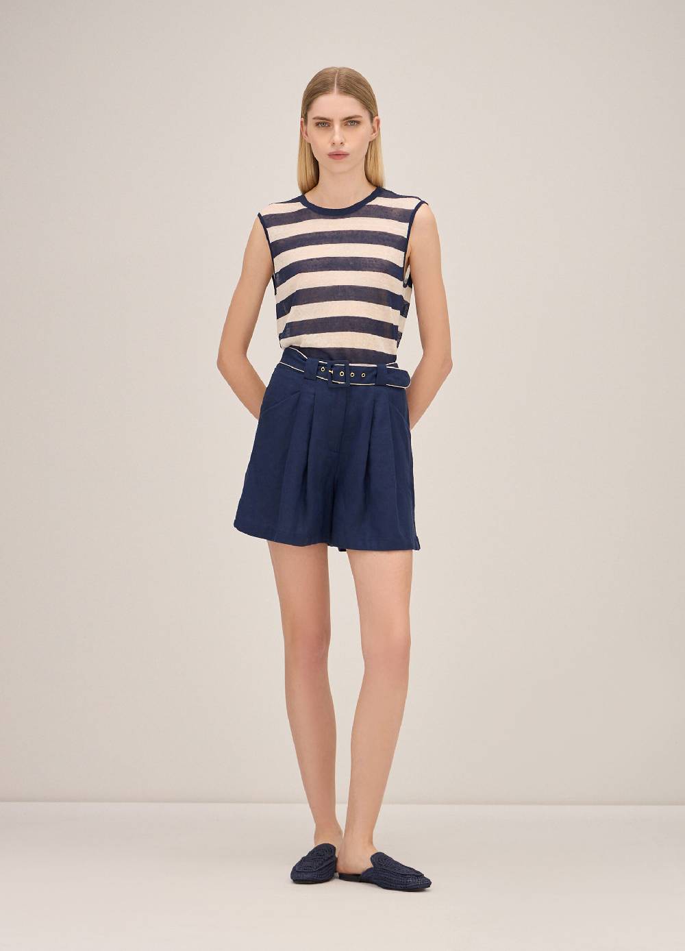 LES COPAINSCanotta tricot in misto lino