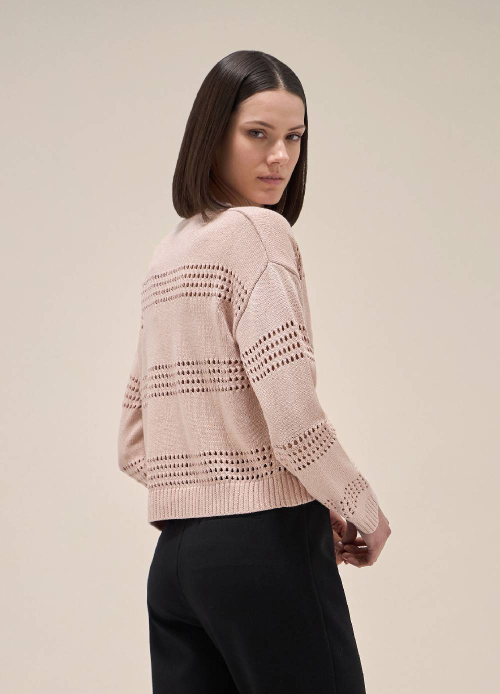 LES COPAINSCardigan In Seta E Cotone Traforato