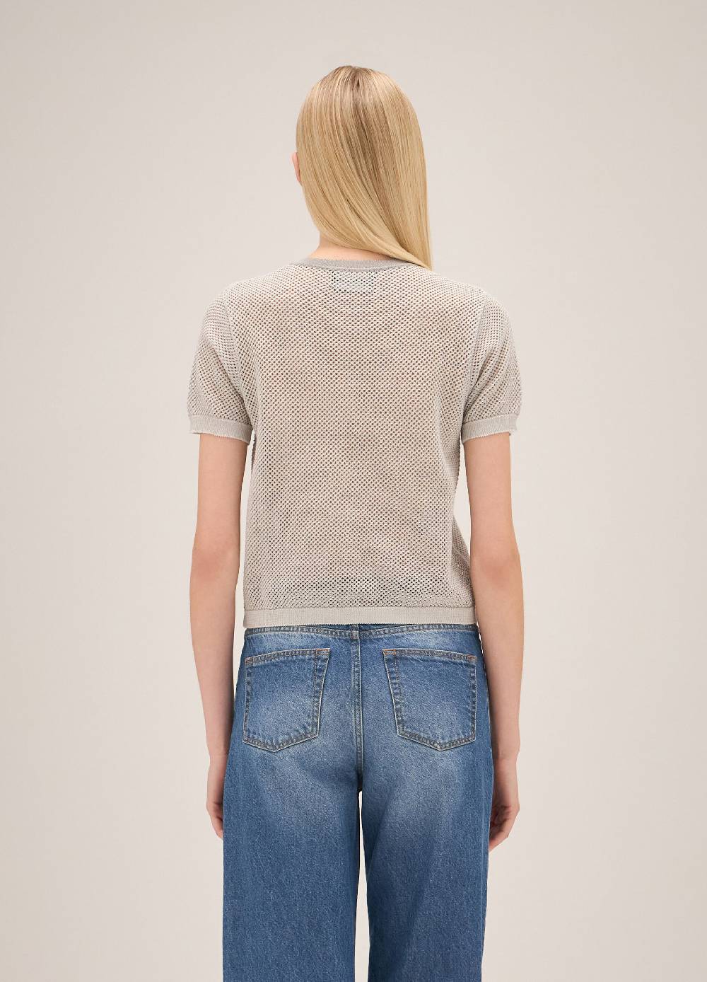 LES COPAINSCardigan Tricot A Maniche Corte