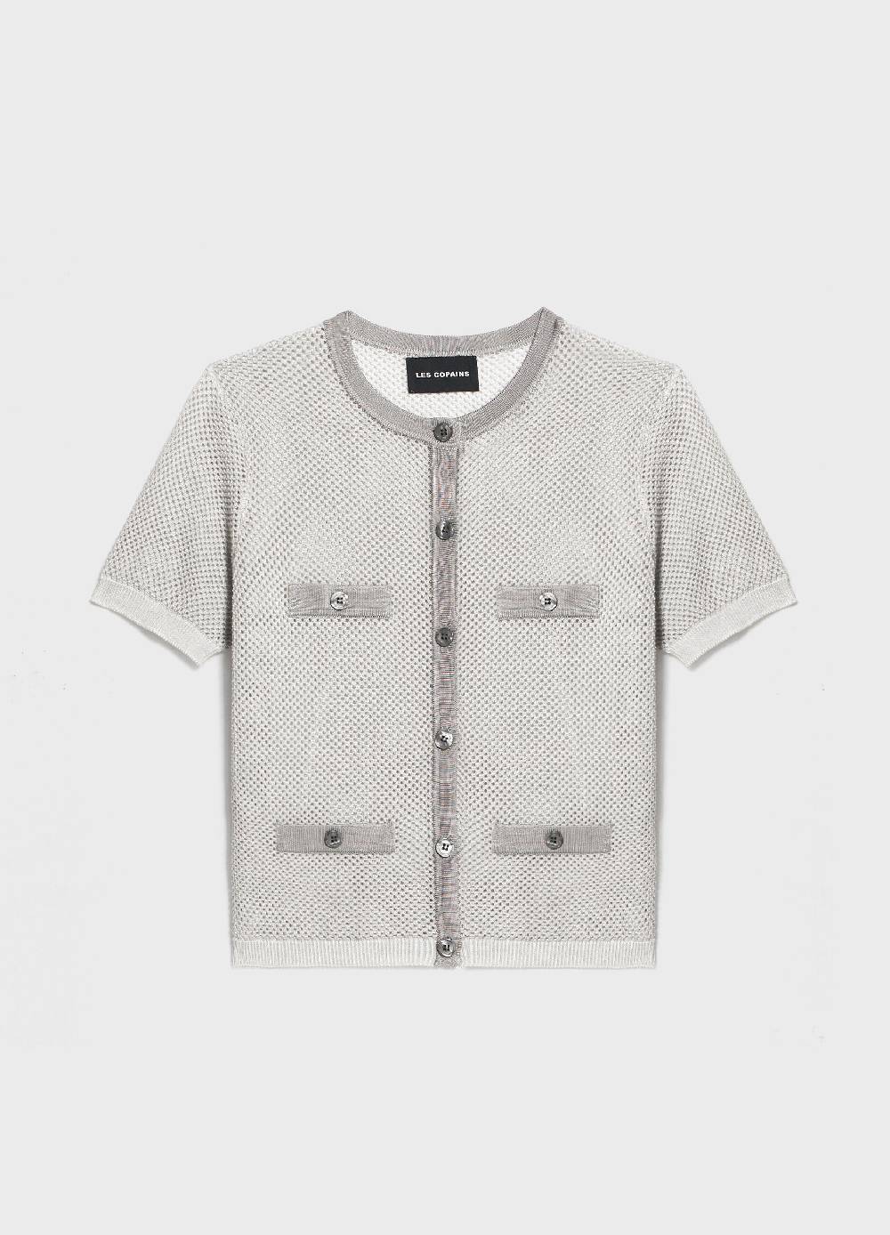 LES COPAINSCardigan Tricot A Maniche Corte