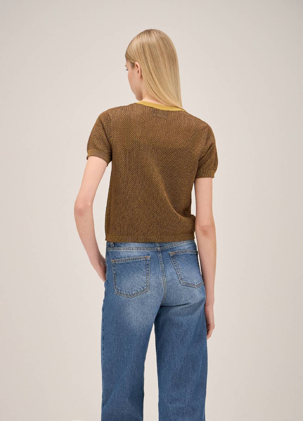 LES COPAINSCardigan Tricot A Maniche Corte