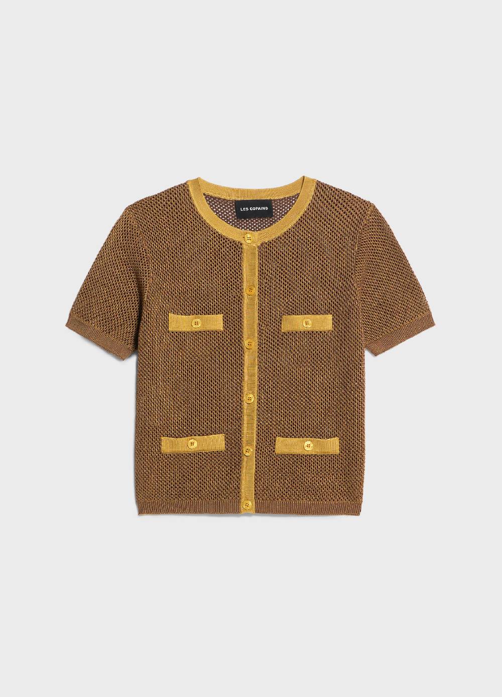 LES COPAINSCardigan Tricot A Maniche Corte