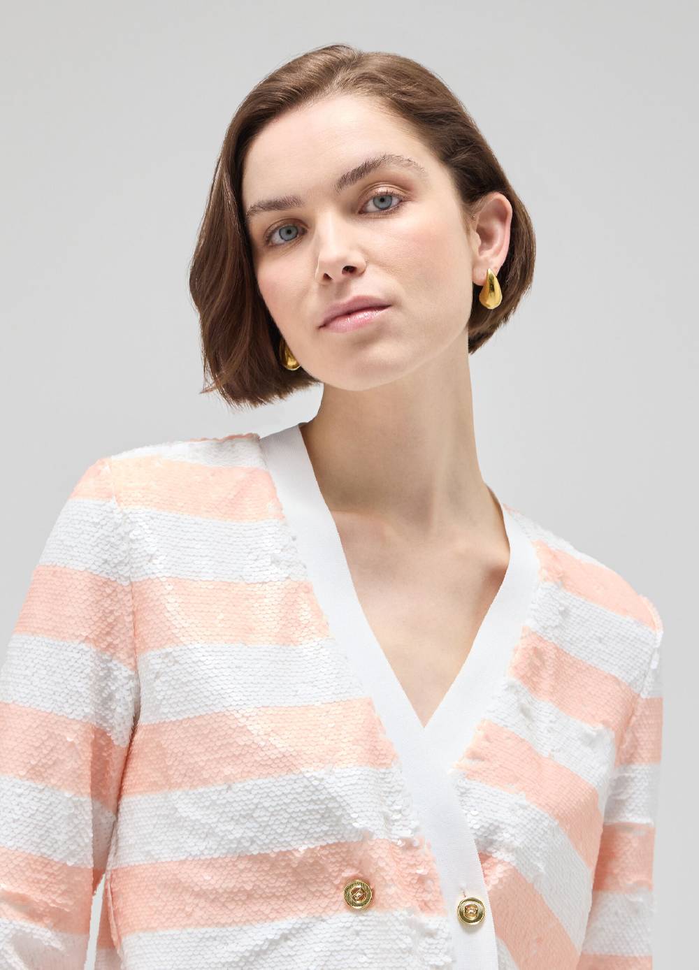 LES COPAINSCardigan Tricot Con Paillettes