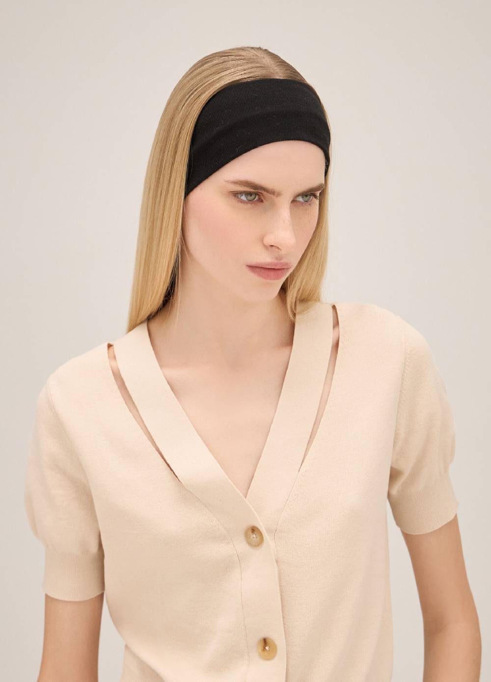 LES COPAINSCardigan Tricot Con Scollo A V