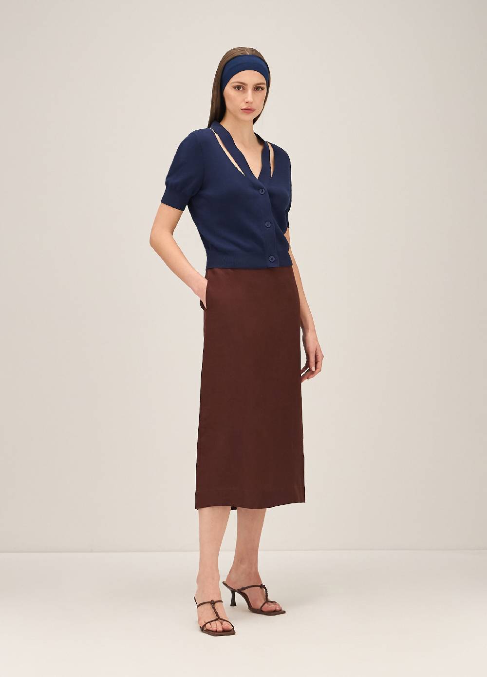 LES COPAINSCardigan tricot con scollo a V