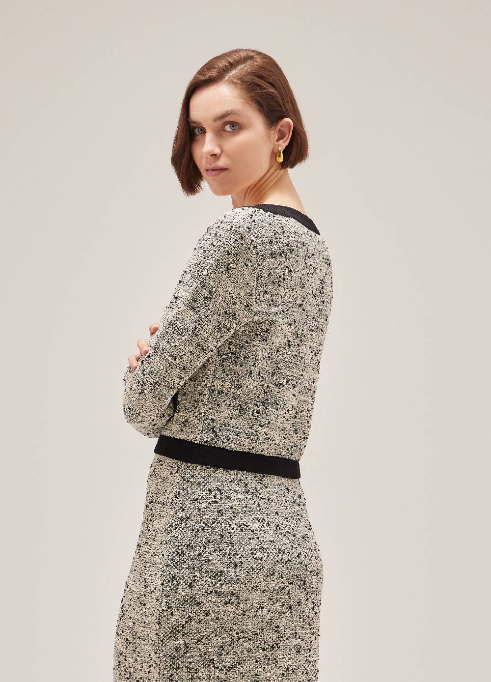 LES COPAINSCardigan Tricot Effetto Bouclé