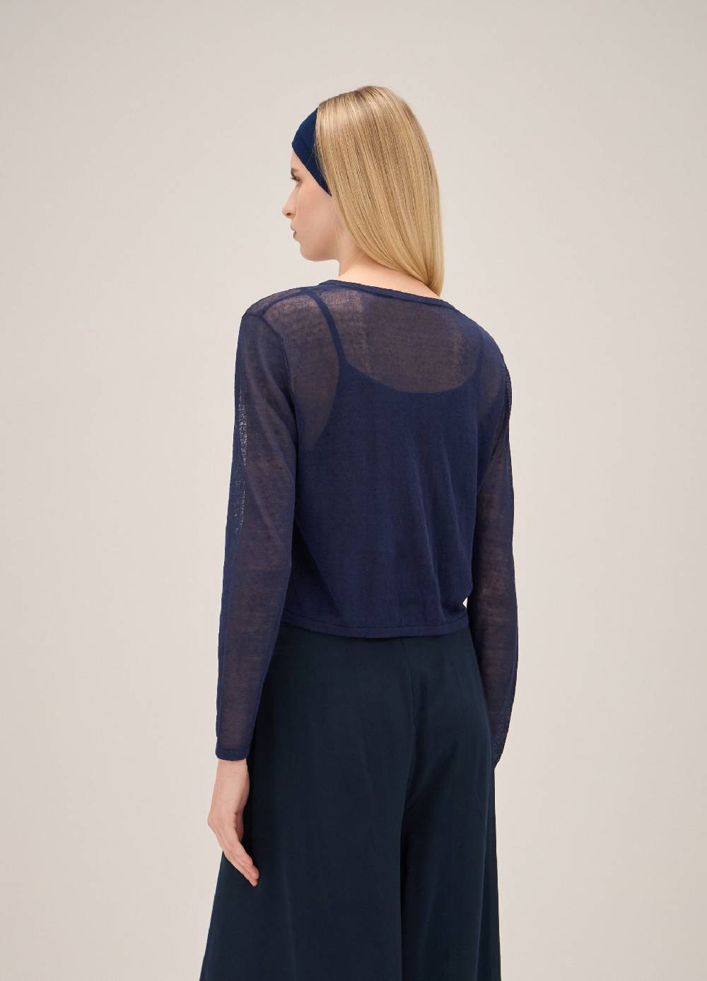 LES COPAINSCardigan Tricot In Misto Lino