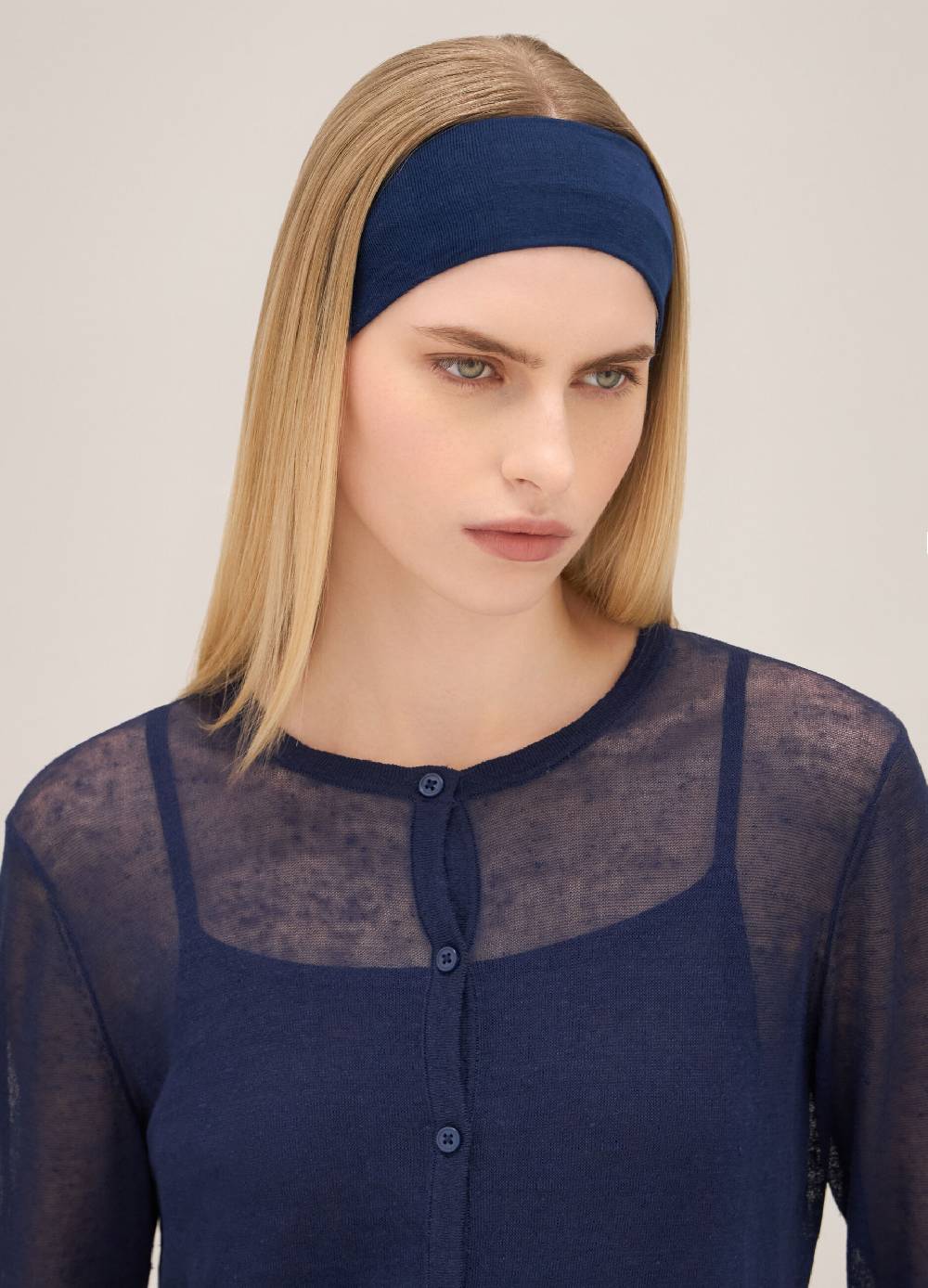 LES COPAINSCardigan Tricot In Misto Lino