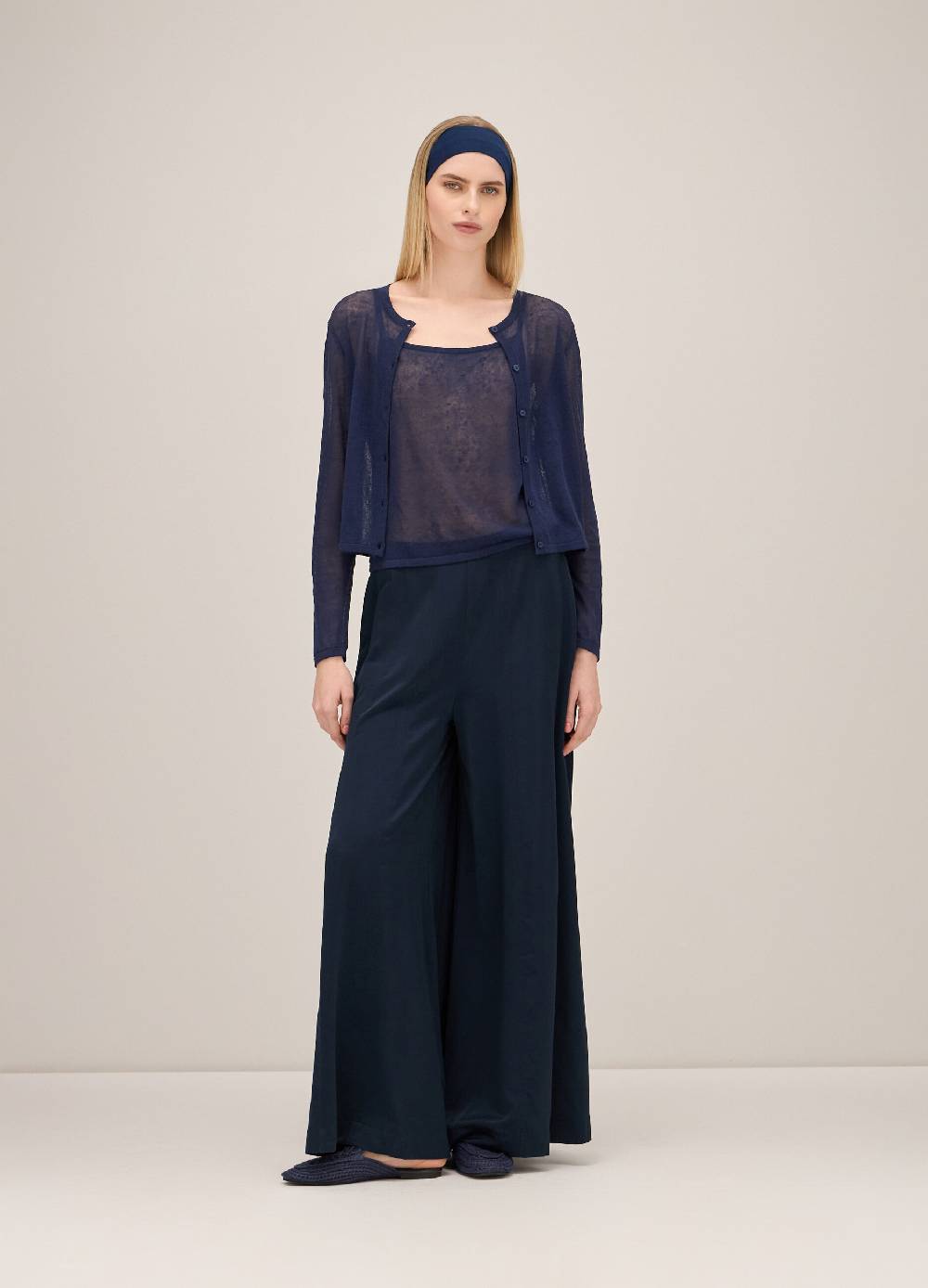 LES COPAINSCardigan tricot in misto lino