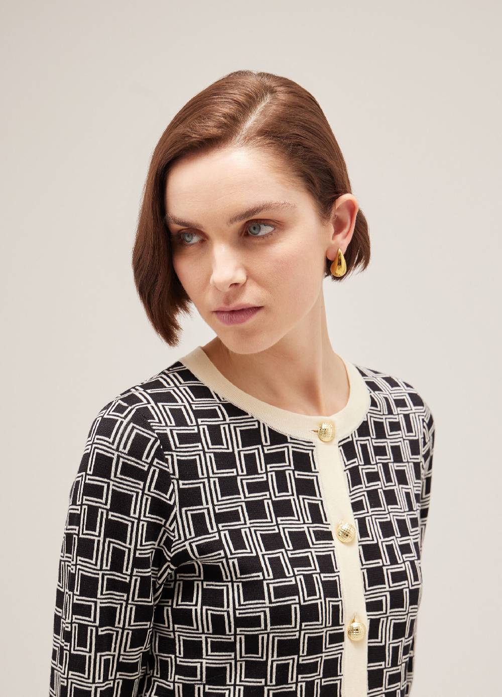 LES COPAINSCardigan Tricot In Puro Cotone