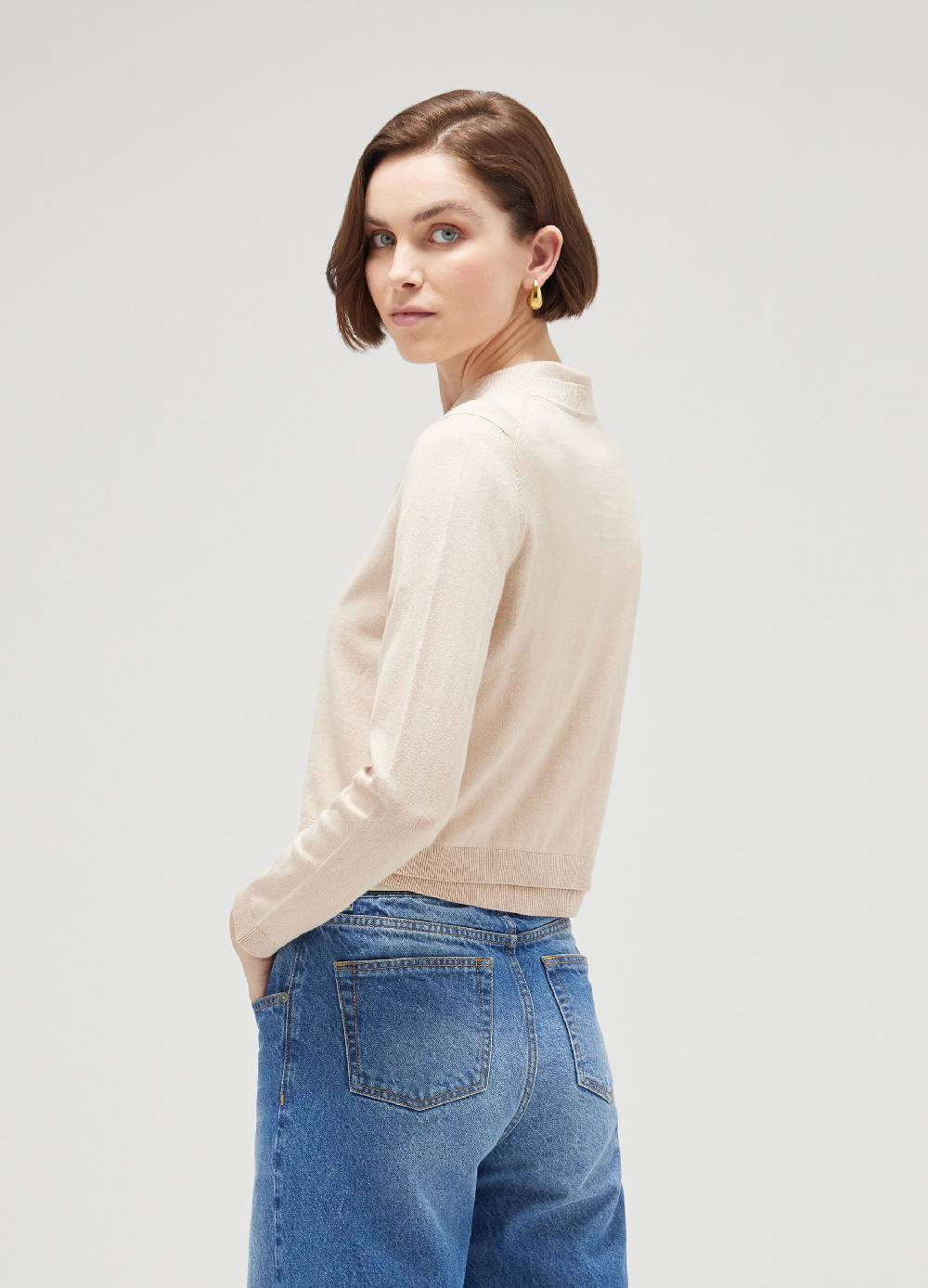 LES COPAINSCardigan Tricot In Seta E Cotone