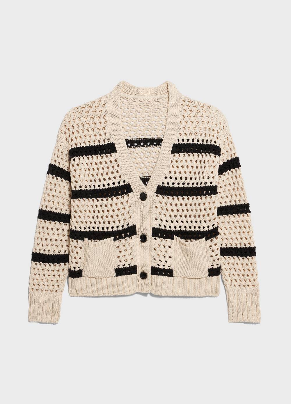 LES COPAINSCardigan Tricot Misto Cotone A Righe