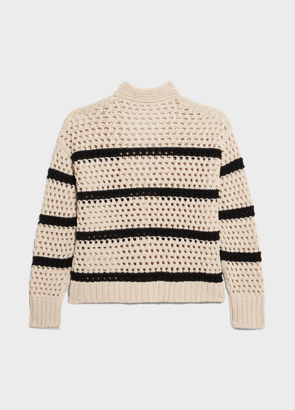 LES COPAINSCardigan Tricot Misto Cotone A Righe