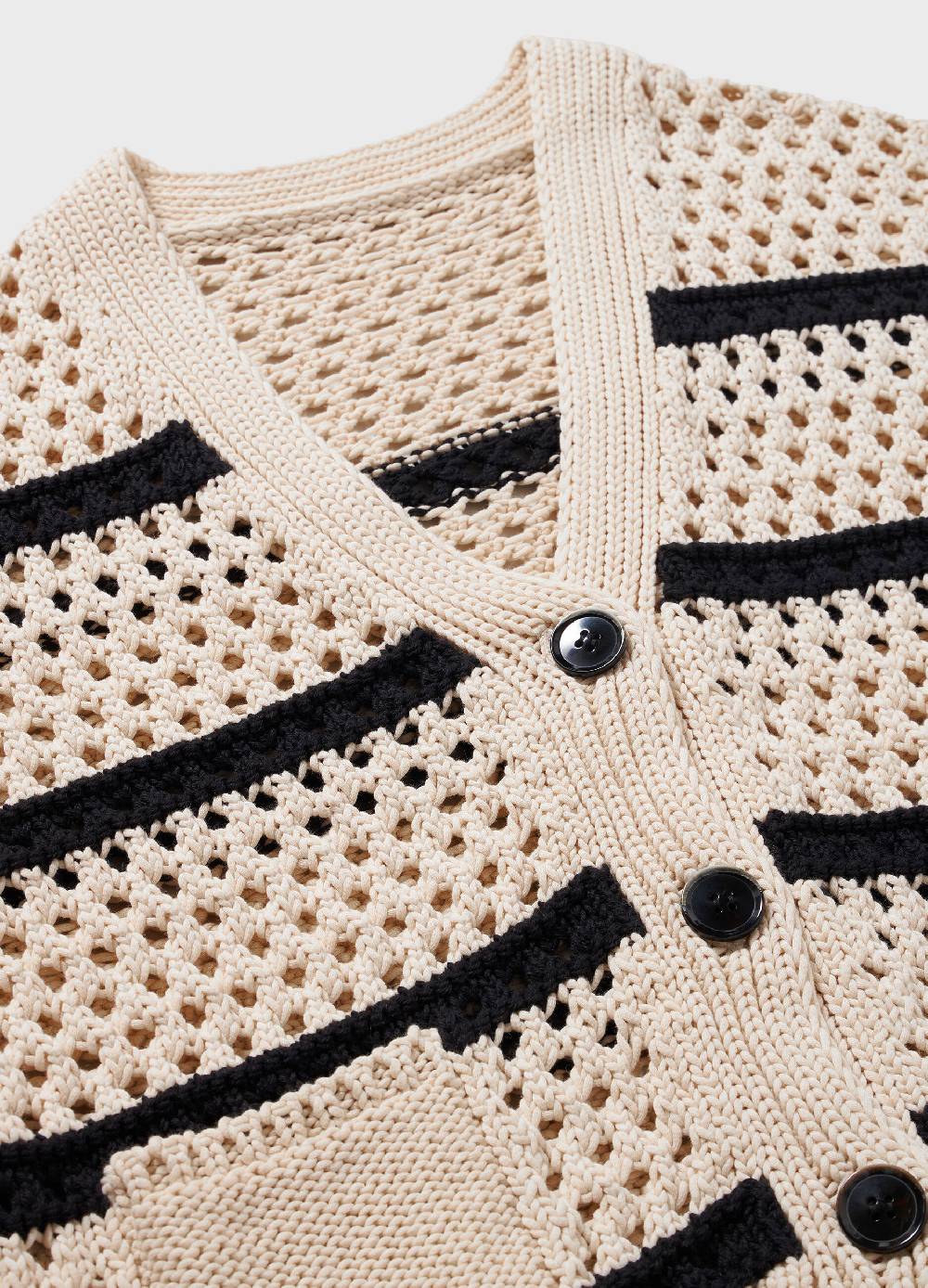 LES COPAINSCardigan Tricot Misto Cotone A Righe