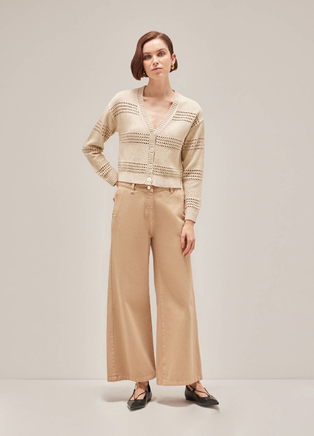 LES COPAINSCardigan tricot misto seta e cotone