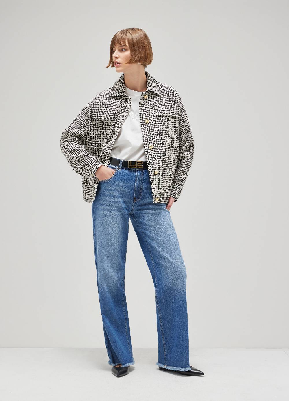 LES COPAINSChore jacket motivo pied de poule