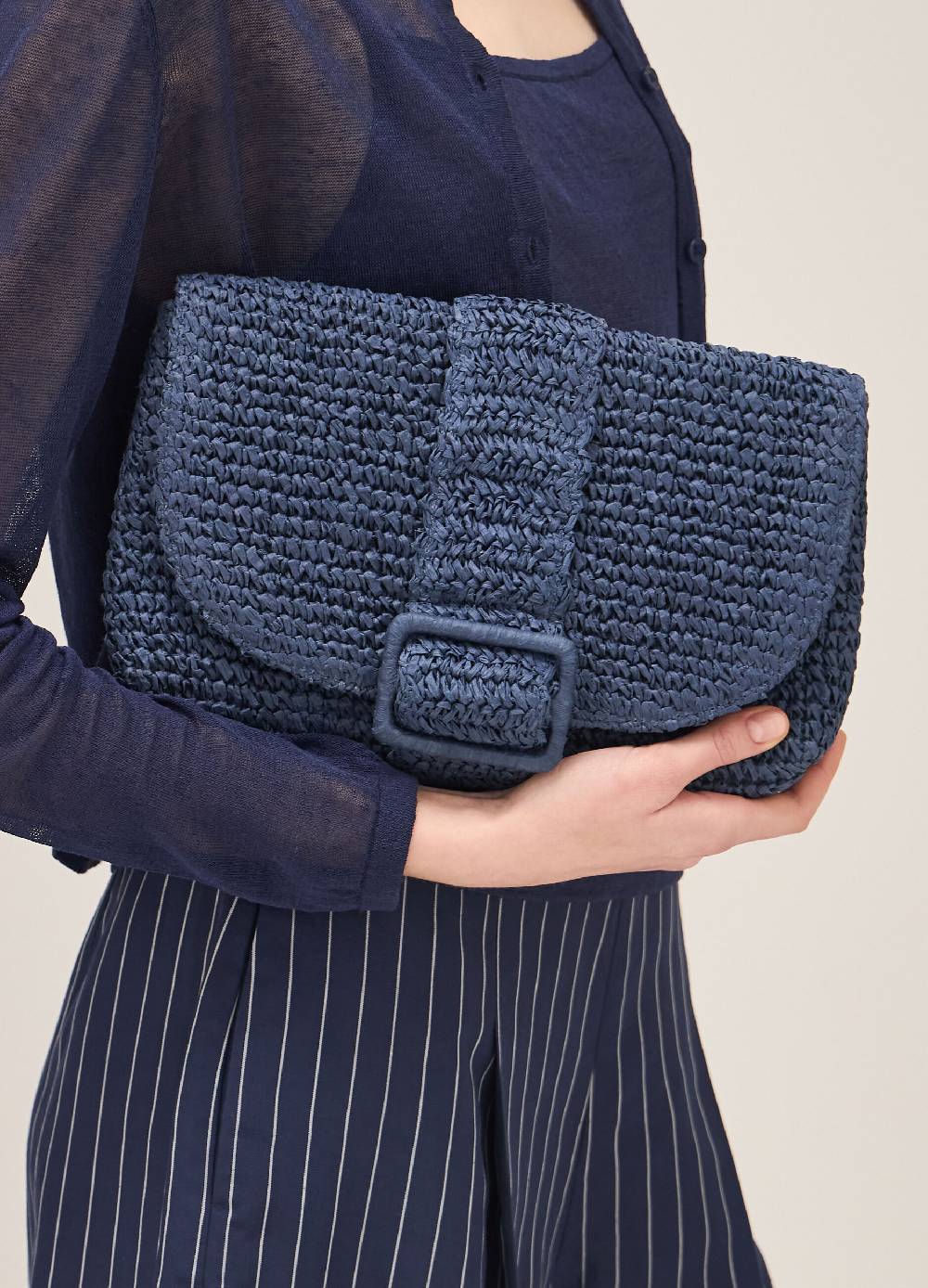 LES COPAINSClutch In Carta Intrecciata