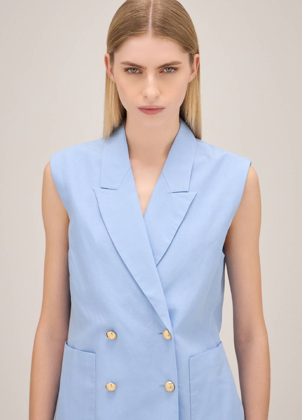 LES COPAINSGilet Doppiopetto In Misto Lino