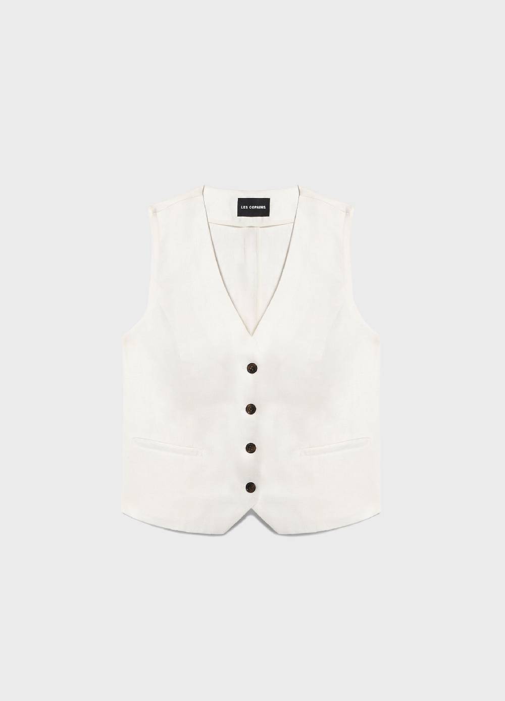 LES COPAINSGilet In Puro Lino