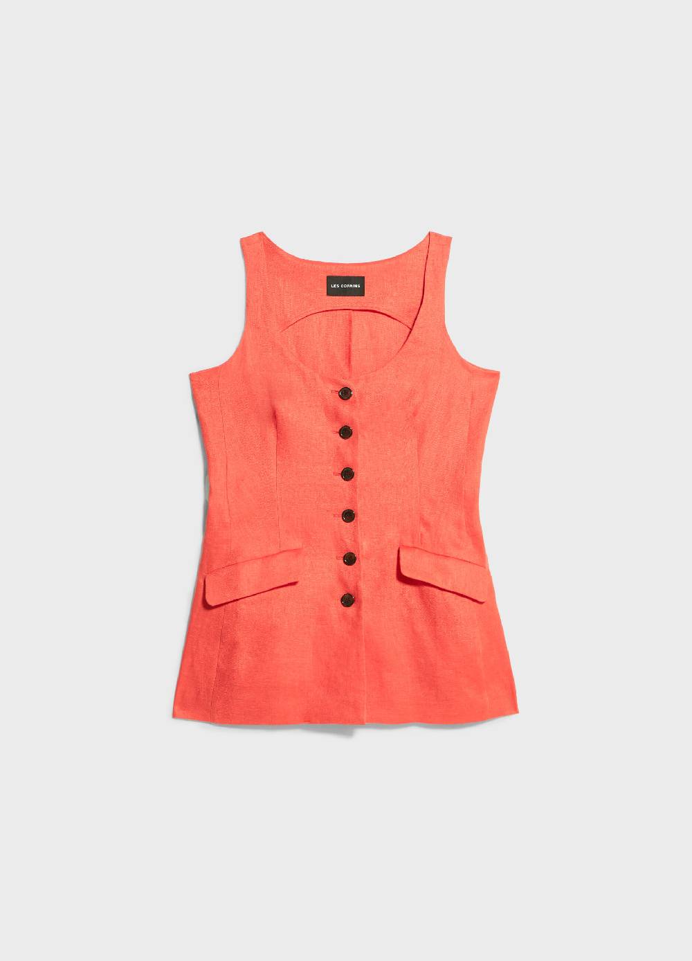 LES COPAINSGilet Lungo In Puro Lino