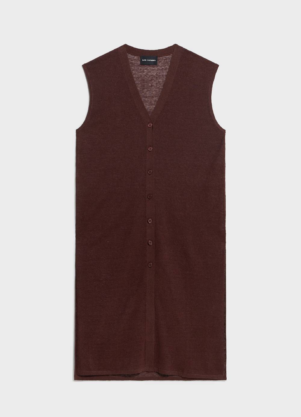 LES COPAINSGilet Lungo Tricot In Misto Lino