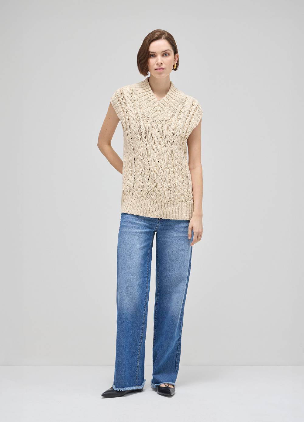 LES COPAINSGilet tricot a trecce