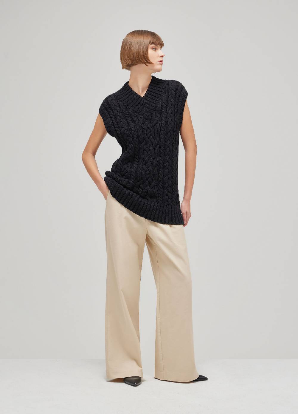 LES COPAINSGilet tricot a trecce