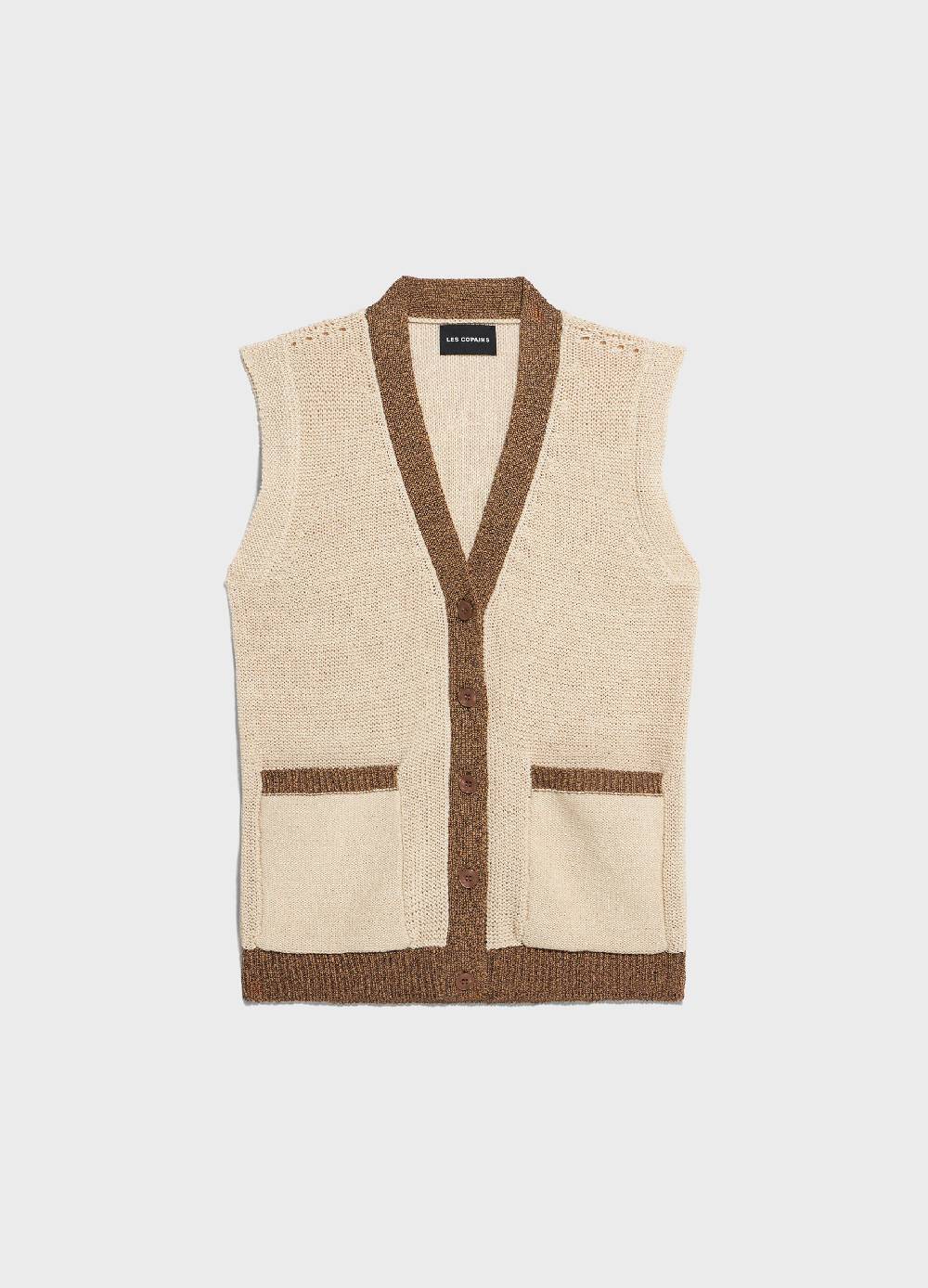 LES COPAINSGilet Tricot In Misto Cotone