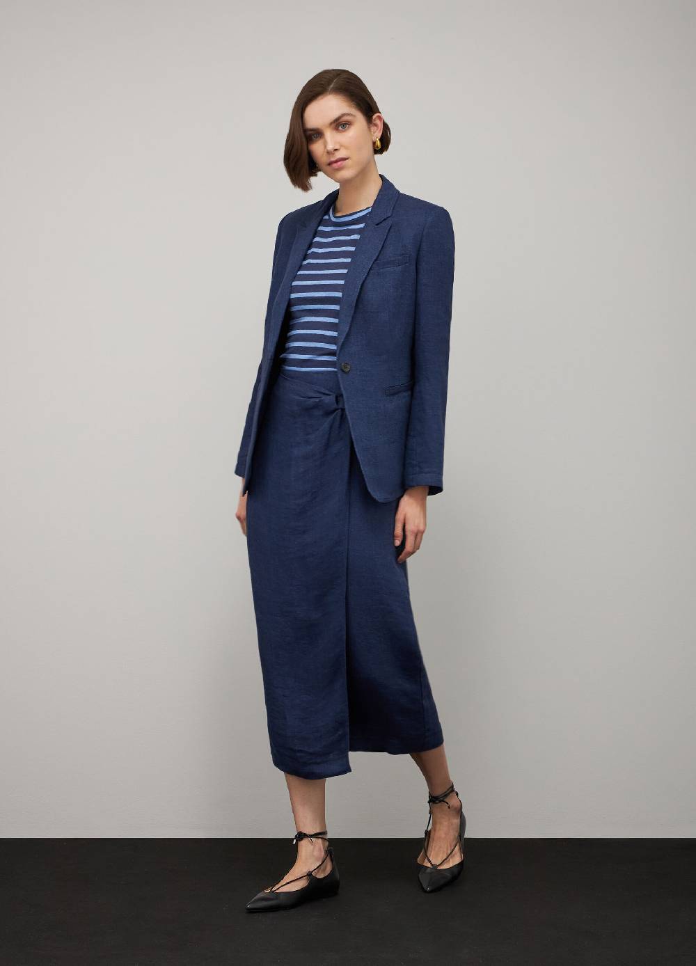 LES COPAINSGonna a portafoglio in lino