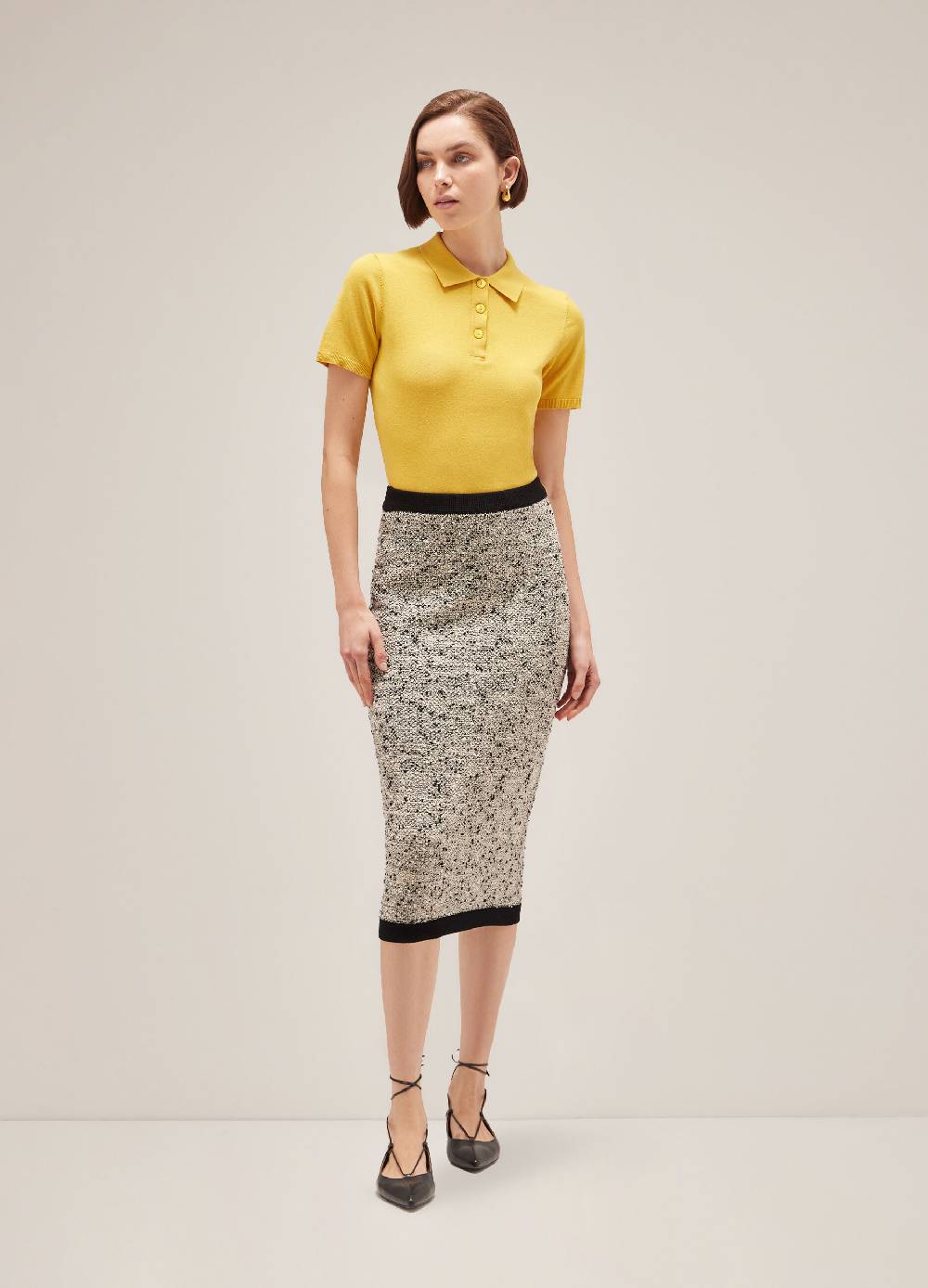 LES COPAINSGonna a tubino effetto bouclé