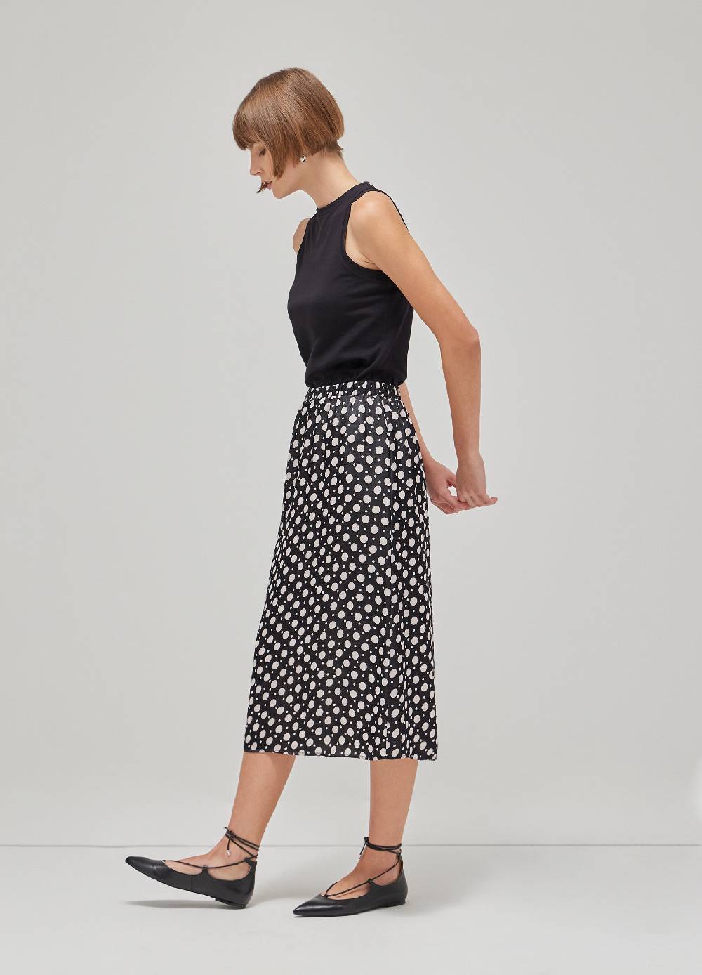 LES COPAINSGonna in misto viscosa a pois