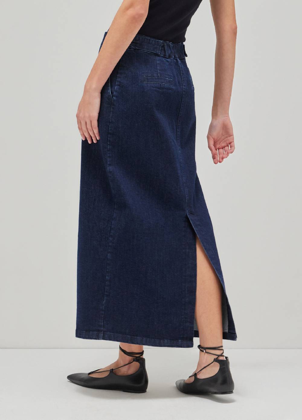 LES COPAINSGonna Lunga Di Jeans Con Spacco