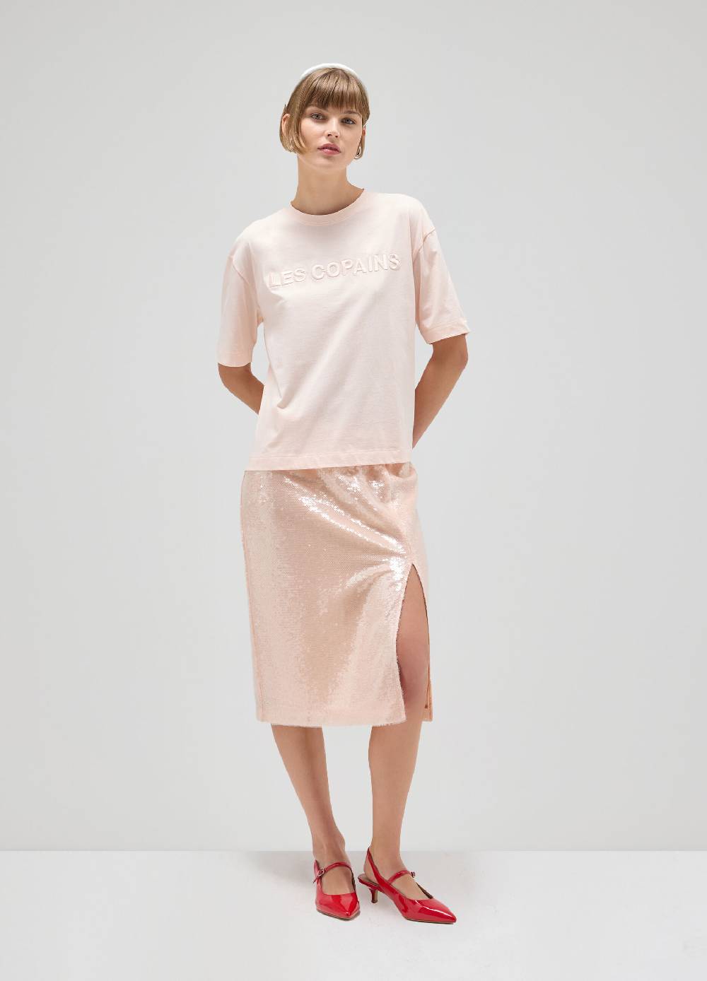 LES COPAINSGonna midi con paillettes