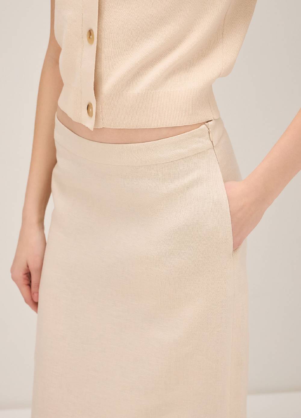 LES COPAINSGonna Midi In Puro Lino