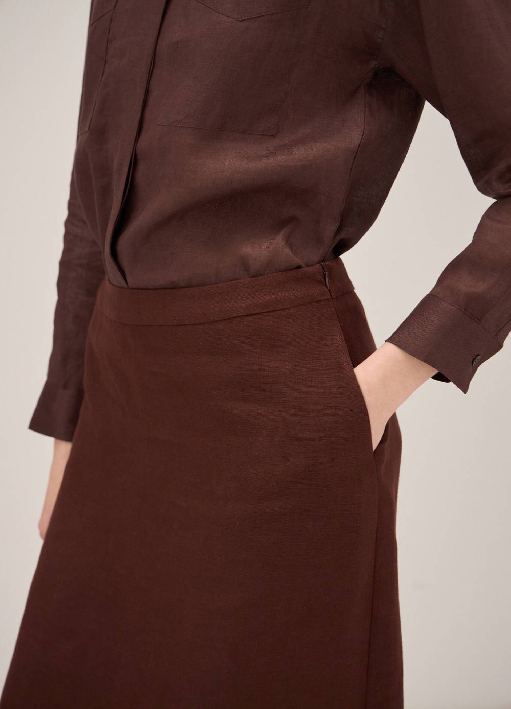 LES COPAINSGonna Midi In Puro Lino