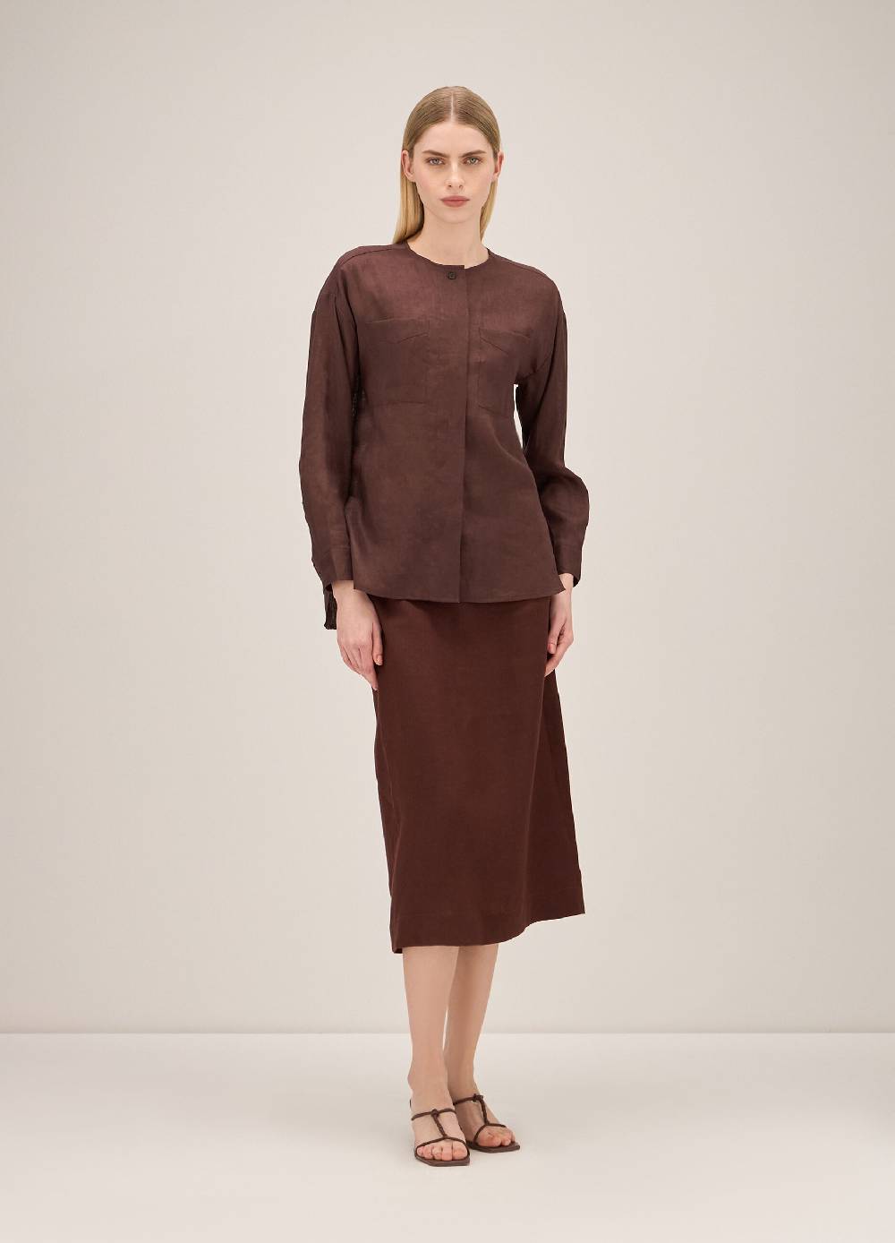 LES COPAINSGonna midi in puro lino