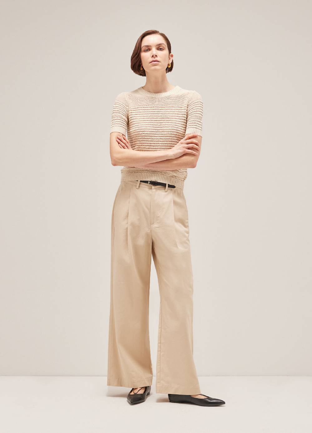 LES COPAINSMaglia tricot a maniche corte traforata