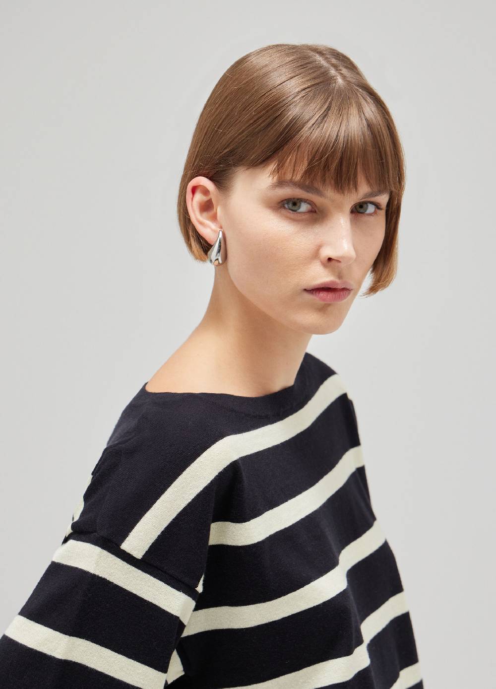 LES COPAINSMaglia Tricot In Seta E Cotone A Righe