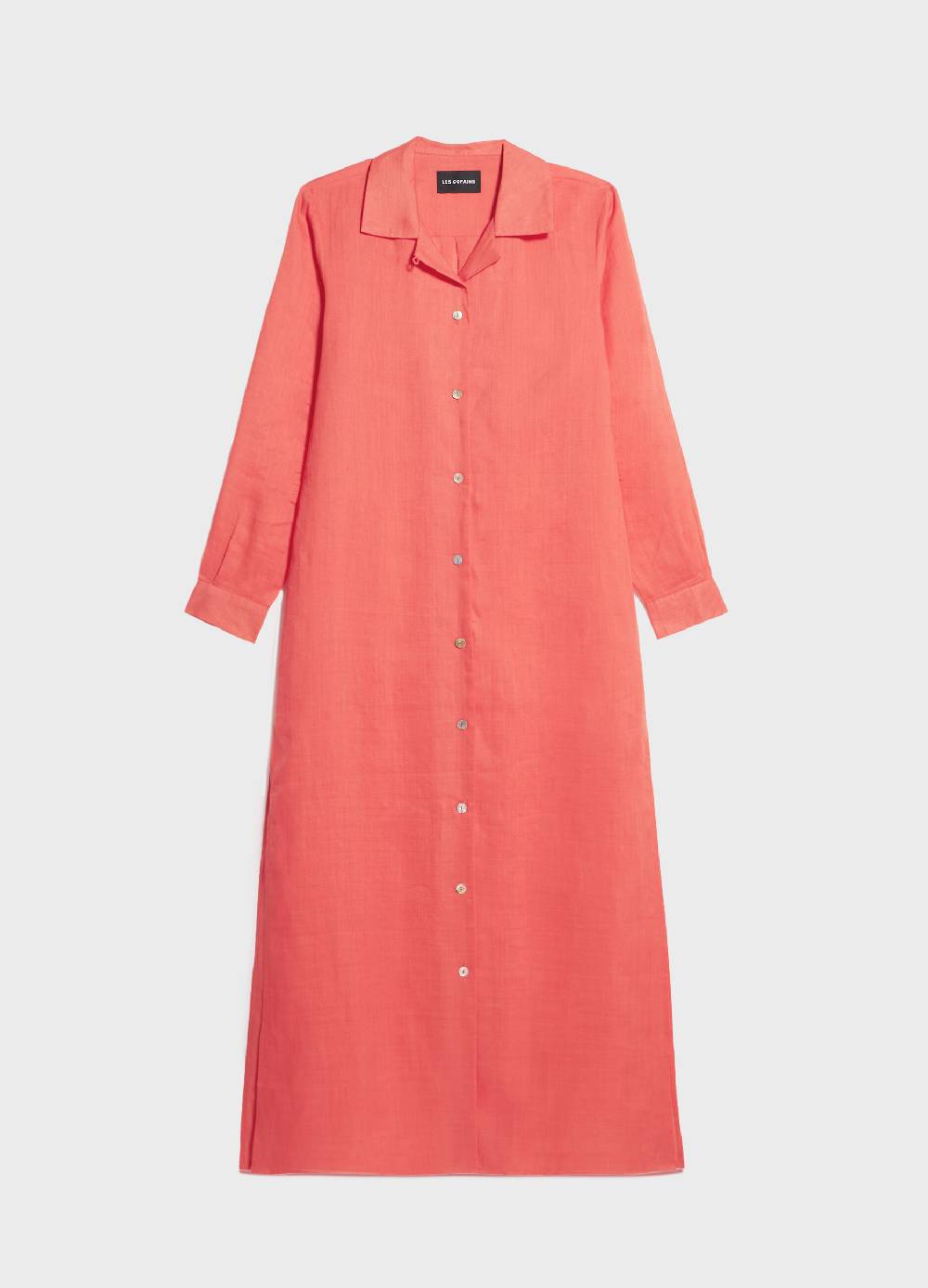 LES COPAINSMaxi Abito A Camicia In Fibre Naturali