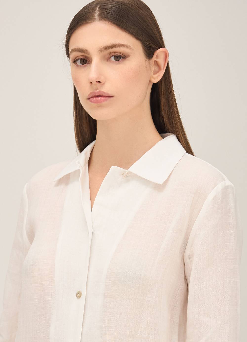 LES COPAINSMaxi Abito A Camicia In Fibre Naturali