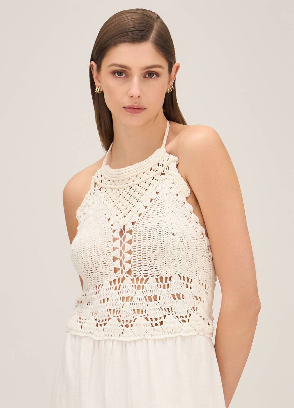 LES COPAINSMaxi Abito Con Macramé